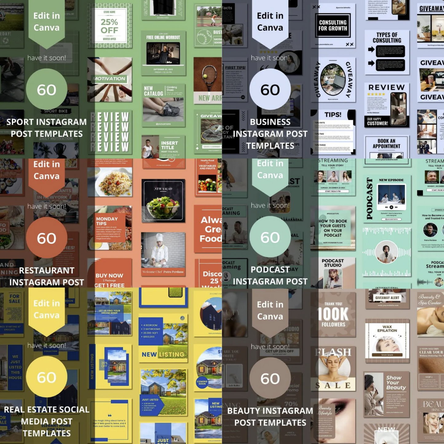 3500+ Canva Social Media Templates | Instagram, Facebook, Pinterest & Business Marketing