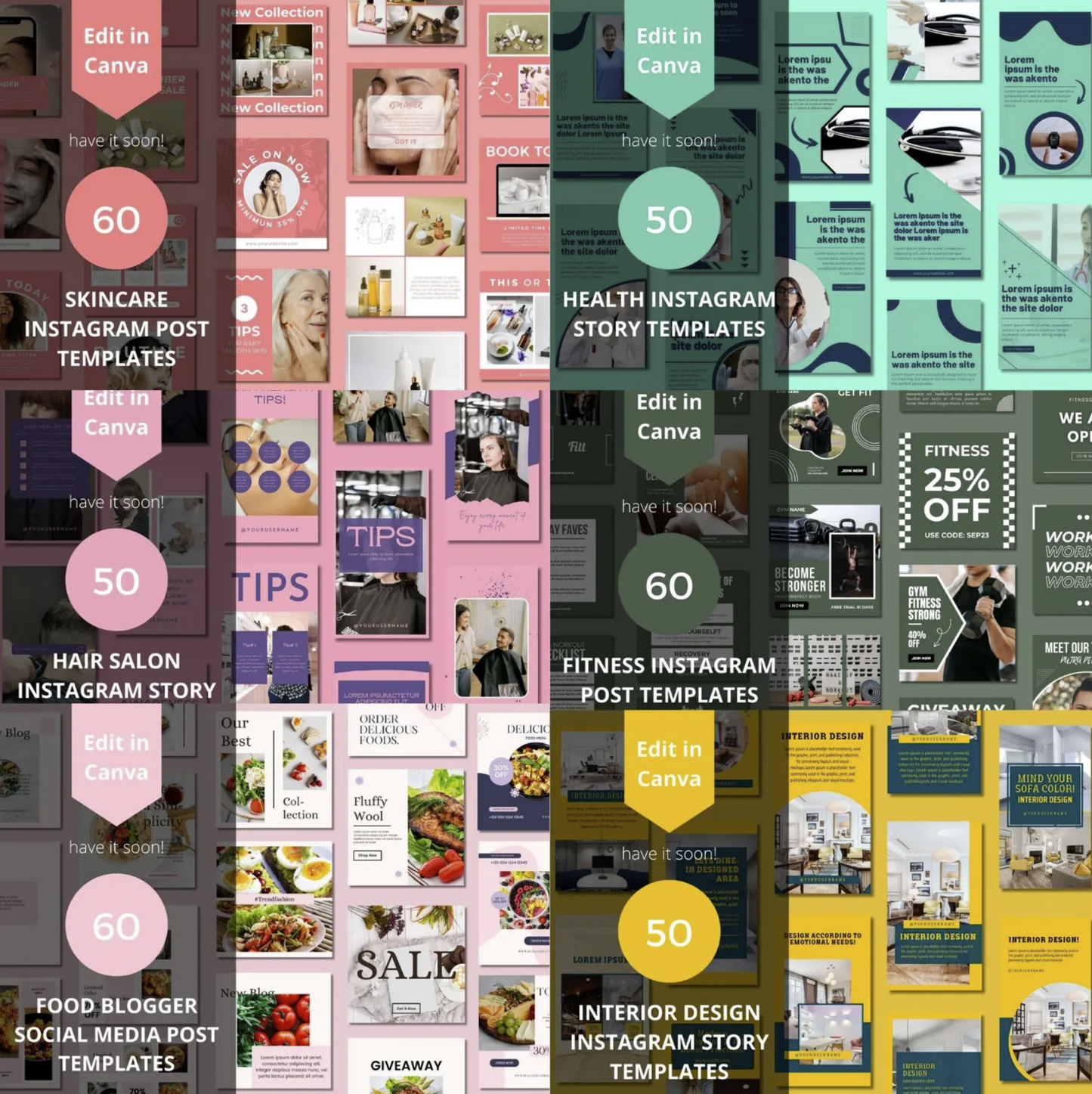 3500+ Canva Social Media Templates | Instagram, Facebook, Pinterest & Business Marketing