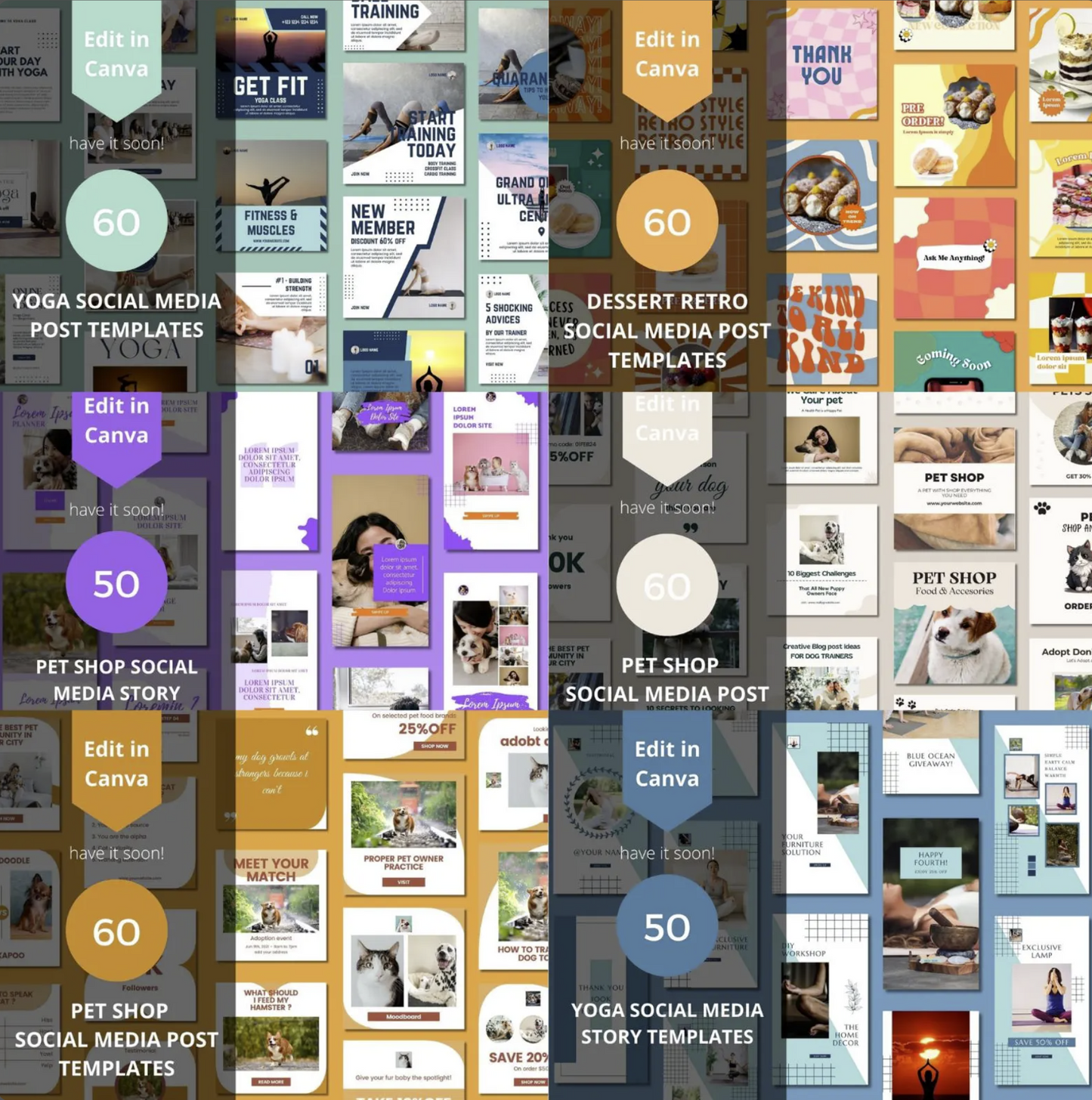 3500+ Canva Social Media Templates | Instagram, Facebook, Pinterest & Business Marketing