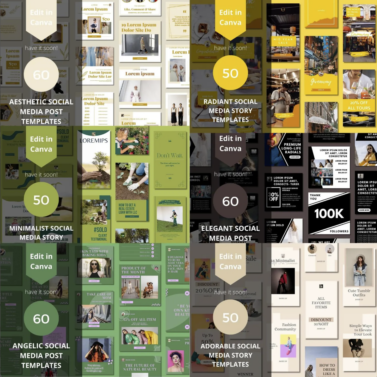 3500+ Canva Social Media Templates | Instagram, Facebook, Pinterest & Business Marketing